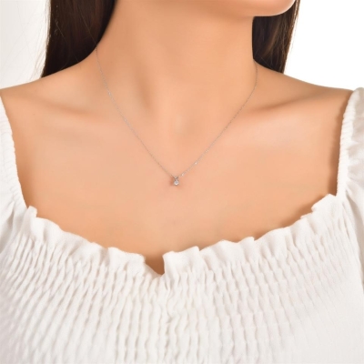 0,10ct Tektaş Pırlanta Kolye Modeli - Gelin Damat Diamond