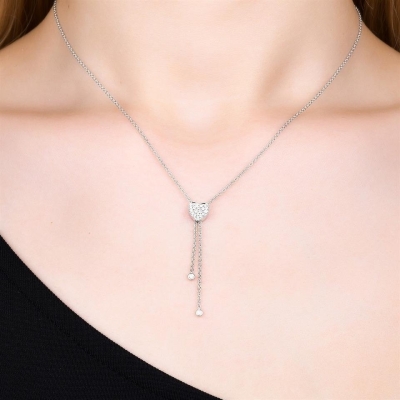 0,15ct Özel Desenli Kalp Figürlü Pırlanta Kolye - Gelin Damat Diamond