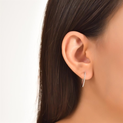 0,15ct Pırlanta Halka Küpe Modeli - Gelin Damat Diamond