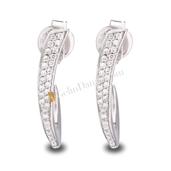 0,16ct Pırlanta Tasarım Halka Küpe Modelleri - 2