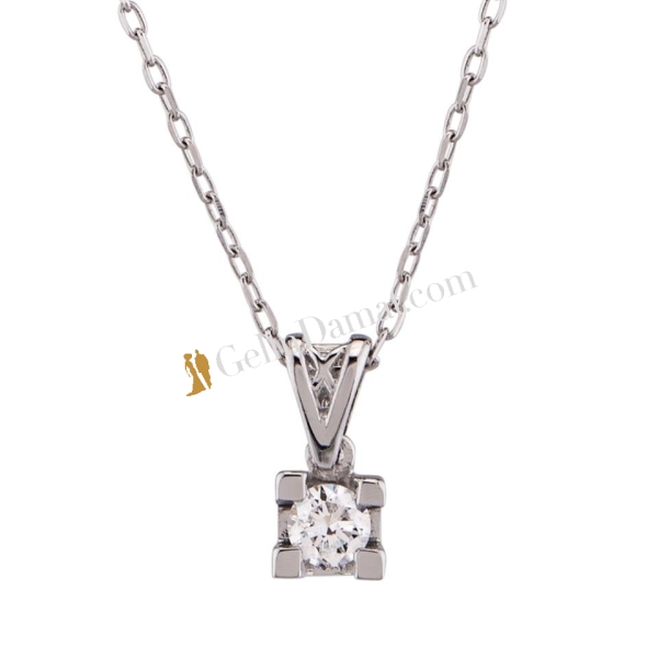 0,16ct Tektaş Pırlanta Kolye Modelleri - 2
