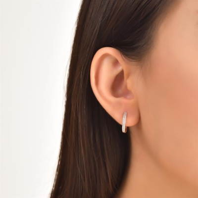 0,19ct Pırlanta Halka Küpe Modelleri - Gelin Damat Diamond