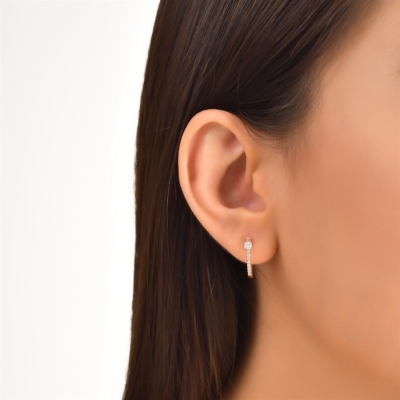 0,31ct Pırlanta Rose Halka Küpe Modelleri - Gelin Damat Diamond