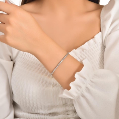 0,34ct Aynalı Pırlanta Su Yolu Tasarım Bileklik Modelleri - Gelin Damat Diamond