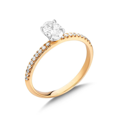 0.42ct Oval Özel Pırlanta Tektaş Yüzük - Gelin Damat Diamond