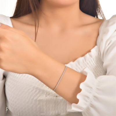 1,34ct Pırlanta Su Yolu Özel Tasarım Bileklik - Gelin Damat Diamond