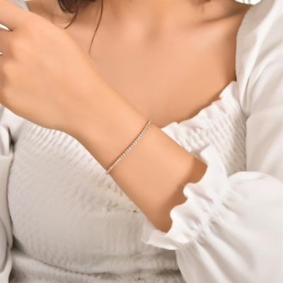 2,66ct Pırlanta Su Yolu Taşlı Özel Bileklik - Gelin Damat Diamond