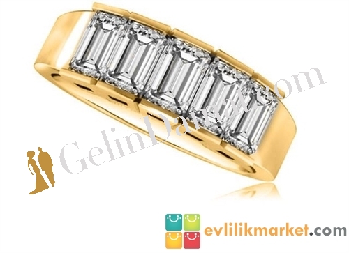 Kare Beştaş Pırlanta Yüzük - 1