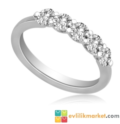 5 Taş Pırlanta Yüzük 0112 - 