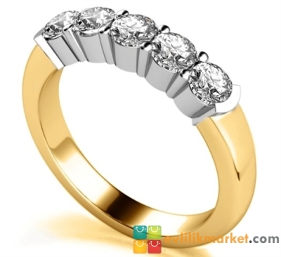 Beş Taş Pırlanta Yüzük 0125 - 