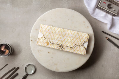 Altın Yaldızlı Özel Kesim Davetiye - GD8449 - Gelin Damat