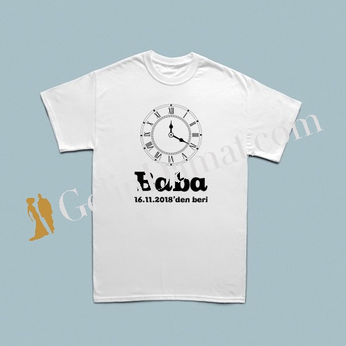 Analog Vintage Saat Tasarımlı Kişiye Özel Tarihli Erkek Tshirt - 2