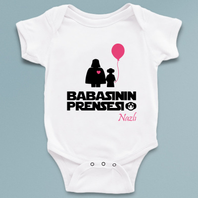 Babasının Prensesi baskılı bebek zıbını - 