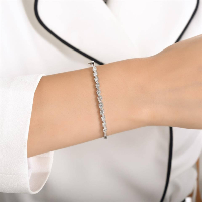 Baget Pırlanta Özel Tasarım Zarif Kelepçe Modeli - Gelin Damat Diamond