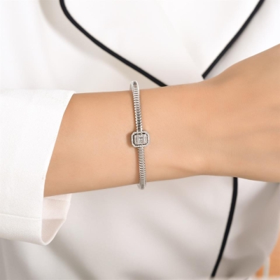 Baget Pırlanta Özel Zarif Tasarım Kelepçe - Gelin Damat Diamond