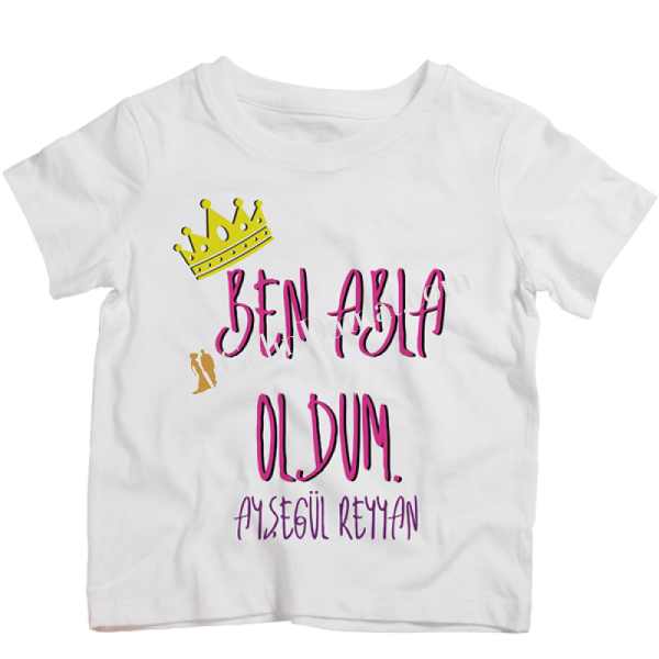 Ben Abla Oldum Baskılı İsme Özel Çocuk Tshirt - 1