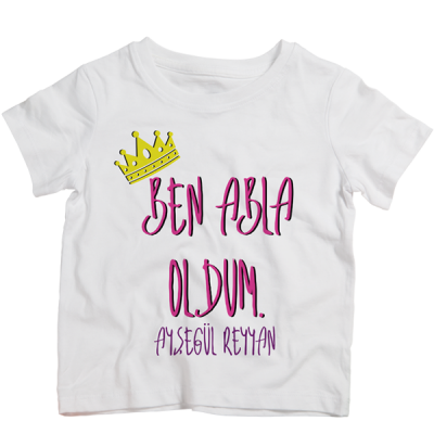 Ben Abla Oldum Baskılı İsme Özel Çocuk Tshirt - 