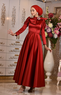 Bihter Kırmızı Tesettür Abiye - GELİN DAMAT