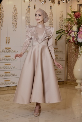 Biricik Pembe Tesettür Abiye - GELİN DAMAT