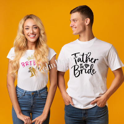 Bride & Father of the Bride Çift Tişört Seti - Gelin Damat