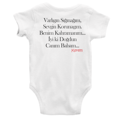 Canım Babam Sırt Baskılı İsme Özel Bebek Body - 