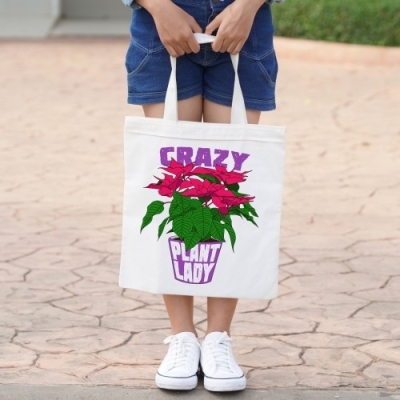 Crazy plant lady canvas çanta - 3