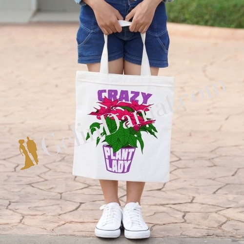 Crazy plant lady canvas çanta - 3