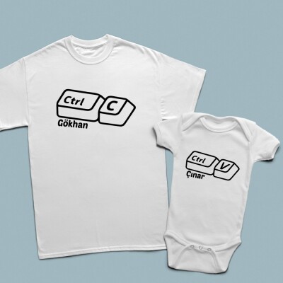 Ctrl-C Ctrl-V 3D tuş görünümlü baba çocuk set - 