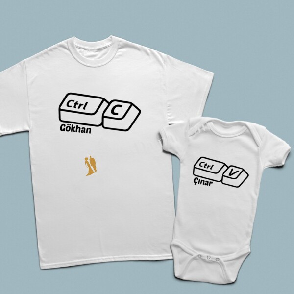 Ctrl-C Ctrl-V 3D tuş görünümlü baba çocuk set - 1