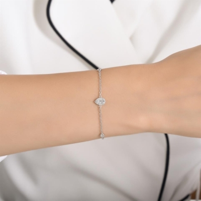 Damla Özel Kesim Pırlanta Zincir Bileklik - Gelin Damat Diamond