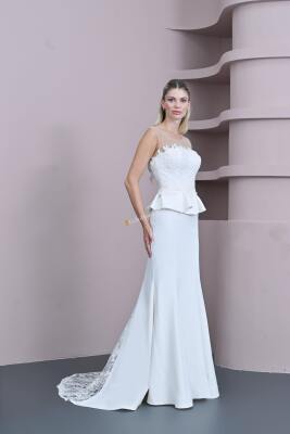 Dantel ve Tül Zarafeti Beyaz Gelinlik 2025 - Gelin Damat