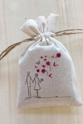 Desenli Baskı Kese - 1034 - Gelin Damat