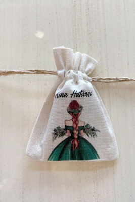 Desenli Bez Kına Kesesi - 1089 - Gelin Damat