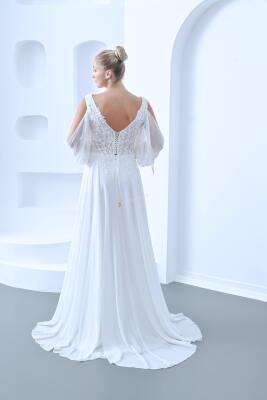 Desenli Tül Kol Gelinlik 2025 - Gelin Damat