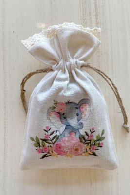 Kumaş Baskılı Lavanta Kesesi - 1018 - Gelin Damat