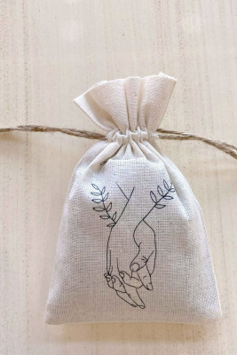 Doğal Kumaş Kese - 1071 - Gelin Damat