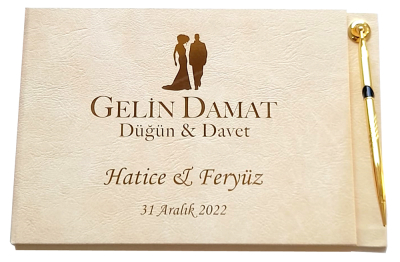 Düğün Anı Defteri - Kişiye Özel - Gelin Damat Anı Defteri