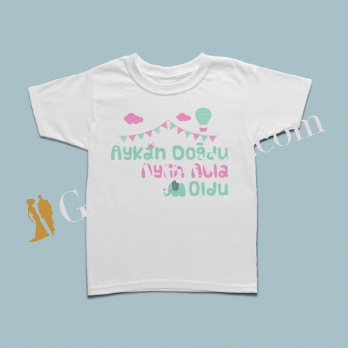 Fil temalı kardeş doğum haberi çocuk tshirt - 2