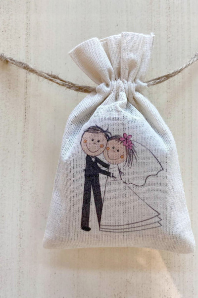 Gelin Damat Baskılı Kese - 1050 - 1