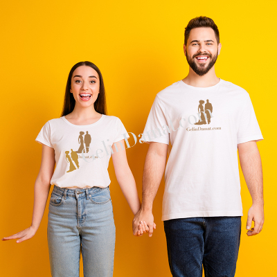 Gelin Damat Figürlü Çift Tişört Seti - Gelin Damat
