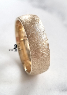 Gelin Damat Desenli Alyans - 7 mm - Gelin Damat Alyans