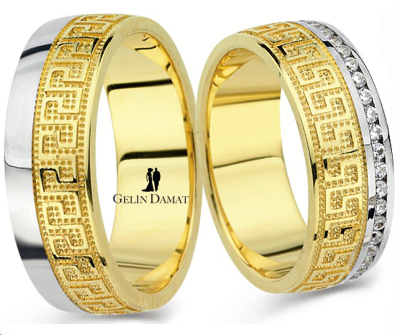 Grek Altın Alyans Modeli Çift 14 Gram - Gelin Damat Alyans