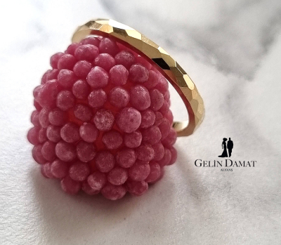 İnce Desenli Altın Alyans Modeli - 2.5 mm - Gelin Damat Alyans