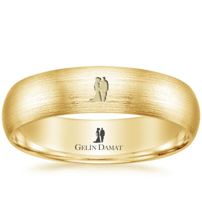 Gelin Damat Logolu 4 mm 4 gram Altın alyans - Gelin Damat Alyans