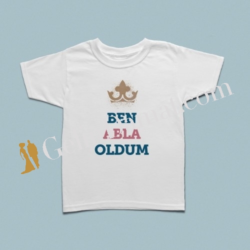 Gold taçlı ben abla oldum çocuk tshirt - 3