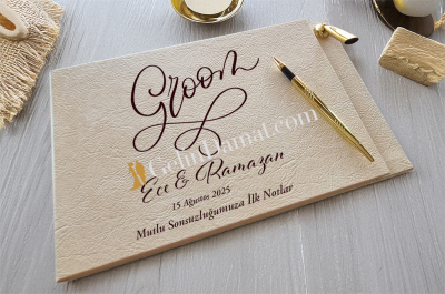 Groom Yazılı Kişiye Özel Anı Defteri - Gelin Damat Anı Defteri