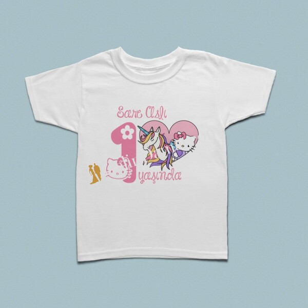 Hello Kitty doğum günü kutlamalı çocuk tshirt - 1