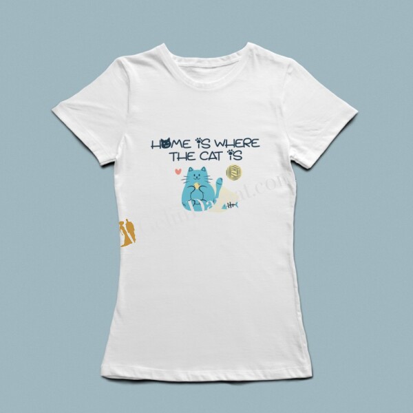 Home Cat Baskılı Tişört - 1