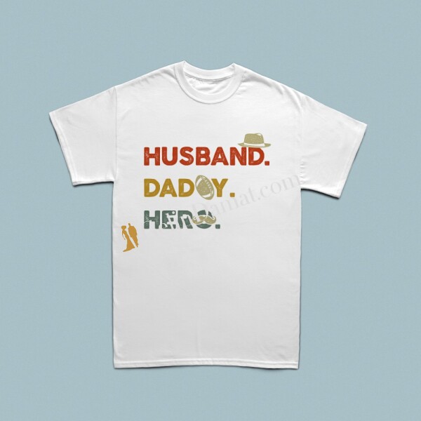 Husband, Daddy, Hero erkek tshirt - 1