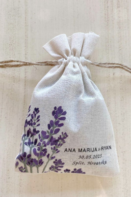 İsimli Doğal Kumaş Kese - 1041 - Gelin Damat